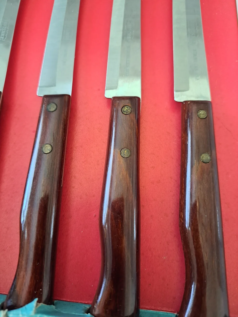 Vintage Sears & Roebuck 6-Piece Steak Knife Set Stainless Blades Collectible